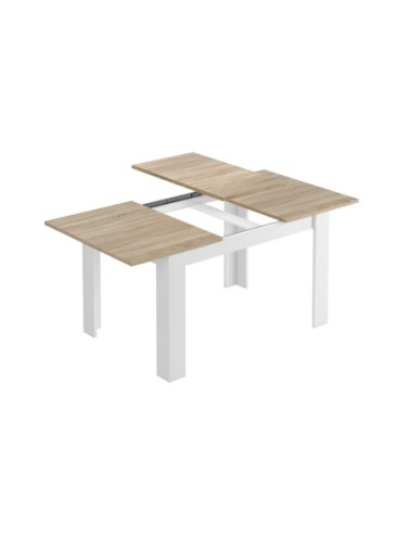 PRACTICO Mesa de comedor 90x140-190 EXTENSIBLE ROBLE CANADIAN/BLANCO ARTIK