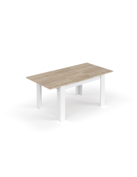 PRACTICO Mesa de comedor 90x140-190 EXTENSIBLE ROBLE CANADIAN/BLANCO ARTIK