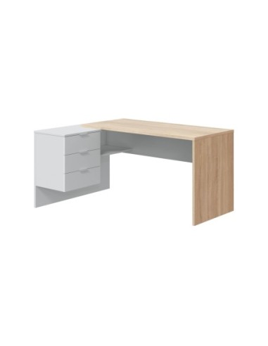 STYLE Mesa despacho con buc (reversible) ROBLE CANADIAN/BLANCO ARTIK