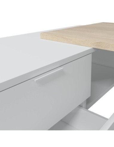 STYLE Mesa despacho con buc (reversible) ROBLE CANADIAN/BLANCO ARTIK