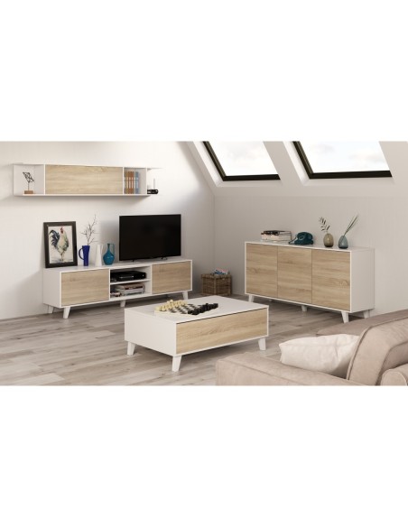 STYLUS PLUS Mesa centro elevable BL.BRILLO/R.CANADIAN