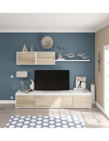 HOME Salón TV ROBLE CANADIAN/BLANCO ARTIK