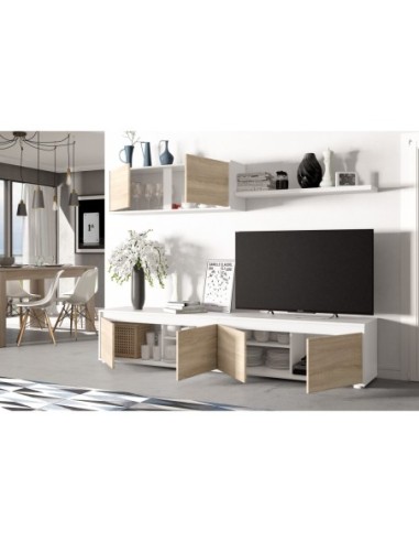 HOME Salón TV ROBLE CANADIAN/BLANCO ARTIK