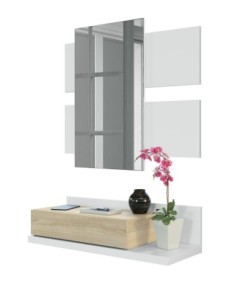 MODERN Recibidor 1c + espejo BLANCO ARTIK/ROBLE CANADIAN