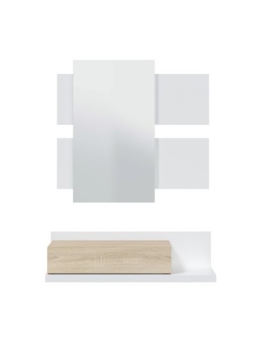 MODERN Recibidor 1c + espejo BLANCO ARTIK/ROBLE CANADIAN