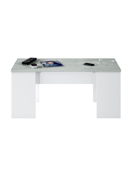 FLOW Mesa de centro elevable CEMENTO/ BL. ARTIK