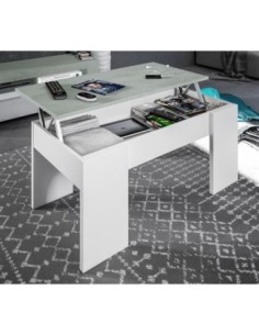 FLOW Mesa de centro elevable CEMENTO/ BL. ARTIK 2