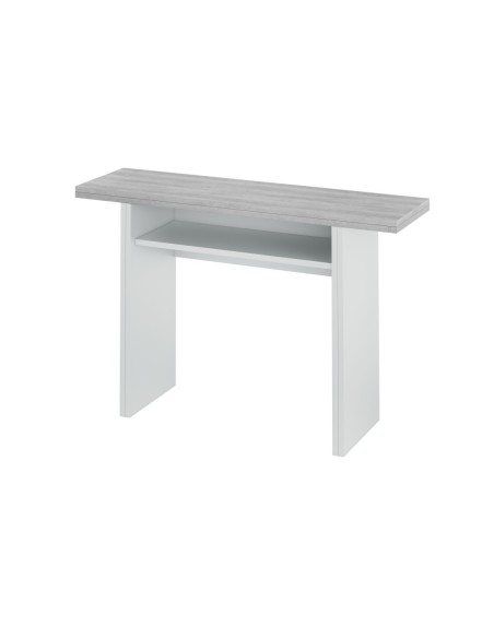 OGGI Mesa consola desplegable 35-70 BLANCO ARTIK/CEMENTO