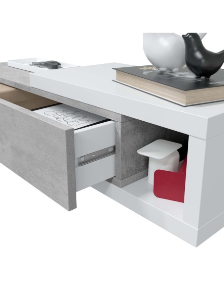 ENZO Recibidor 1c + espejo CEMENTO/BLANCO ARTIK