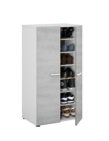 CLOE Zapatero-armario (6 baldas) BLANCO/CEMENTO