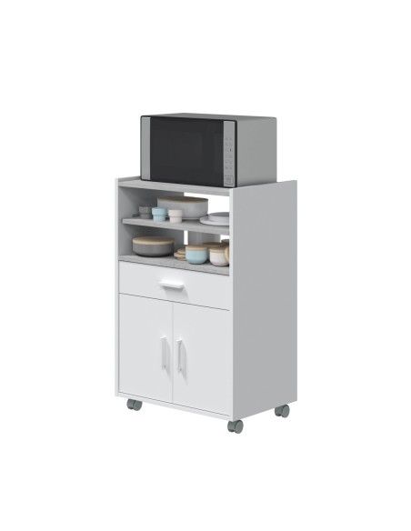 CHEFF Mueble microondas 1c+2p BLANCO ARTIK/CEMENTO