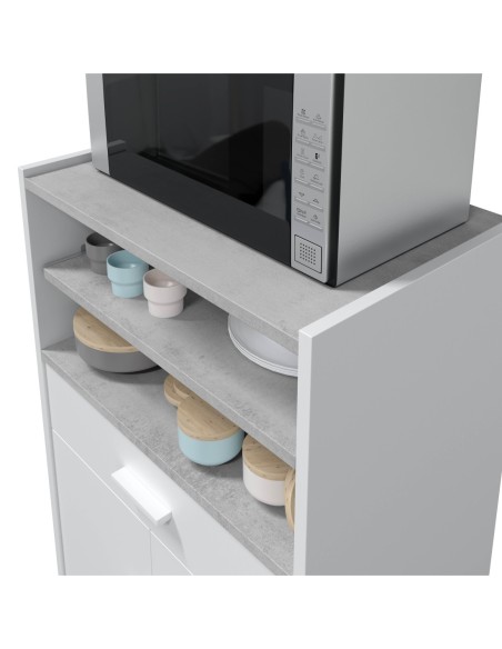 CHEFF Mueble microondas 1c+2p BLANCO ARTIK/CEMENTO