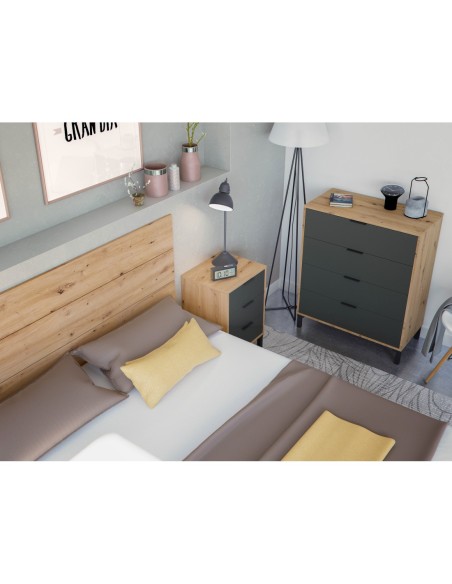 ENZO Cabezal + 2 mesitas (3C) R.NODI/GRIS ANTRACITA