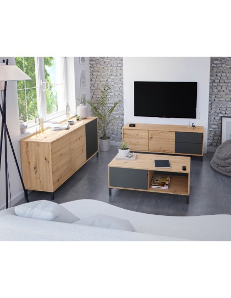 URBAN PLUS Mueble TV 2p+2c R.NODI/GRIS ANTRACITA