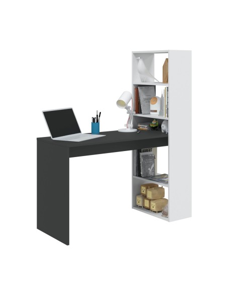 GIO PLUS Mesa + estantería BL.ARTIK/GRIS ANTRACITA