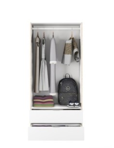 YOUTH Armario 2p + 2caj ROBLE CANADIAN/BLANCO ARTIK