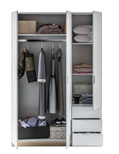 LC Armario 3p+3cajones ROBLE CANADIAN/BLANCO ARTIK