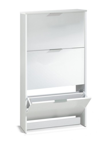 MAELYS Zapatero 3 puertas (18 pares) BLANCO BRILLO