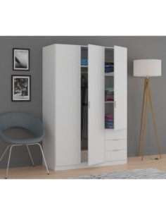 LC Armario 3p+3cajones BLANCO