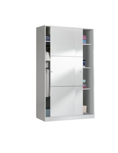 MAX Armario 2p correderas anchas BLANCO BRILLO