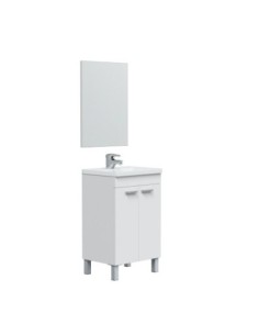 KONCEPT Mueble lavabo PEQ. 2p + espejo + LAVABO BLANCO BRILLO