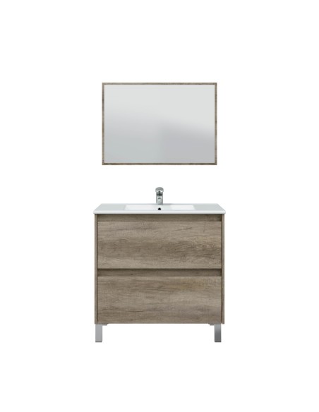 DAKOTA Mueble  80 2c + espejo + LAVABO NORDIK
