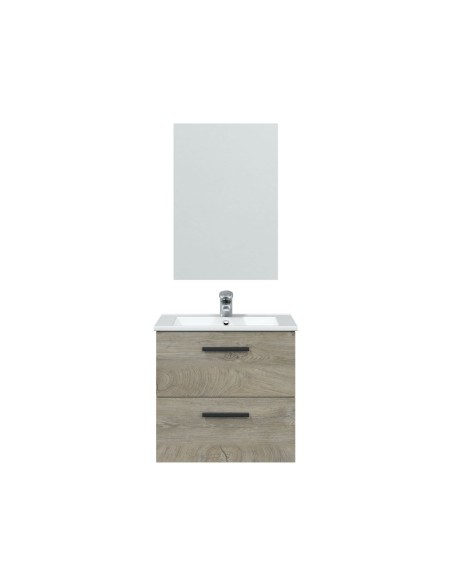 NOA 60 Mueble 60 2c susp.+ espejo + LAVABO ROBLE ALASKA