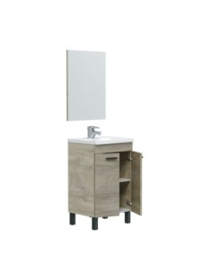 ESSENS Mueble 50  2p + espejo + LAVABO ROBLE ALASKA