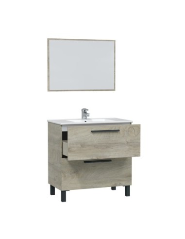 AIR Mueble  80 2c + espejo + LAVABO ROBLE ALASKA